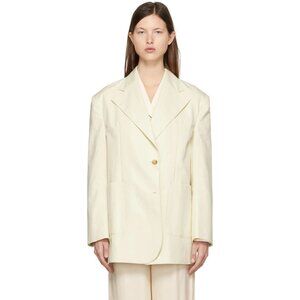 LOW CLASSIC Cotton Blazer Size S Womens Ivory Jacket $450